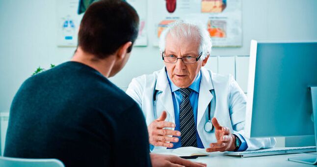 A doctor advises a man on drugs that increase potency