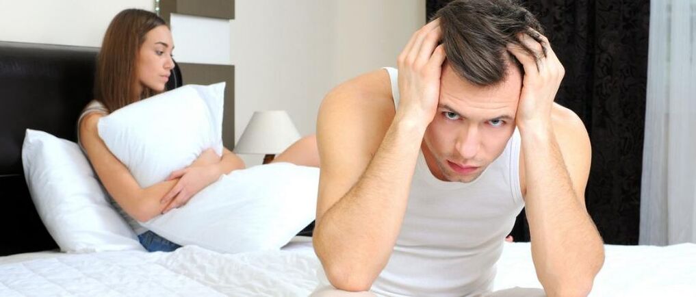 The man has lost his sexual attraction for his partner due to weak potency